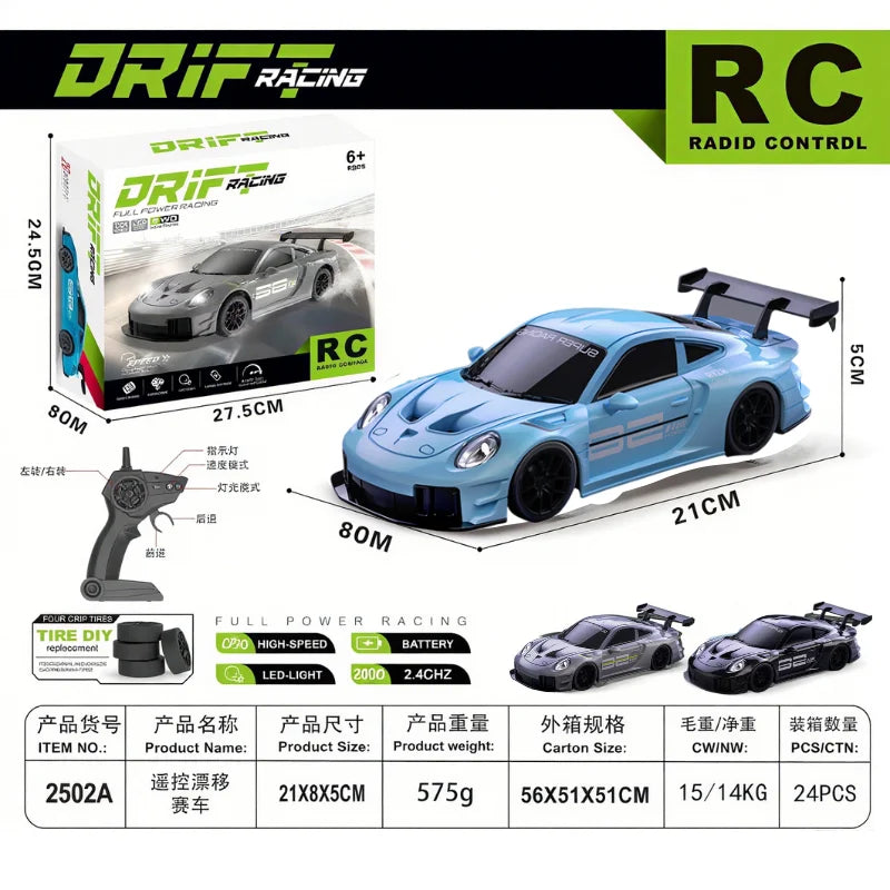 1:24 Scale RC Drift Racing Car – GT3 RS / Porsche 911 / SU7 High Speed Remote Control Models