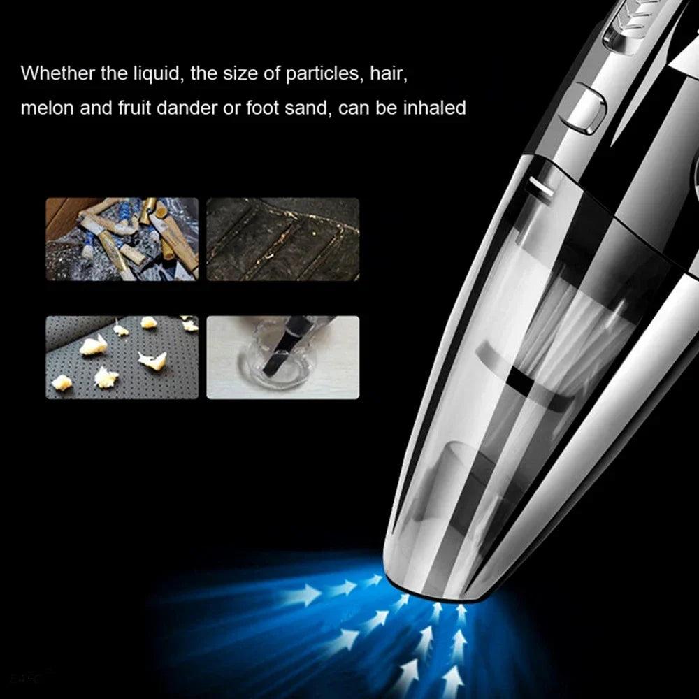 Cordless Handheld Car Vacuum — 6000Pa Wet & Dry Portable Vacuum with HEPA Filter