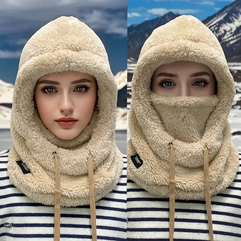 Polar Fleece Balaclava with Adjustable Hood and Neck Cover