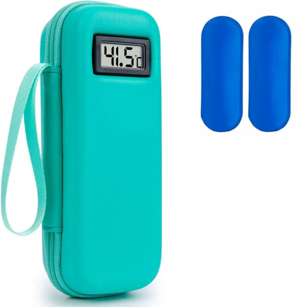 Insulin Cooler Travel Case with Thermometer Display – Waterproof Insulated Refrigerated Medicine Organizer Bag