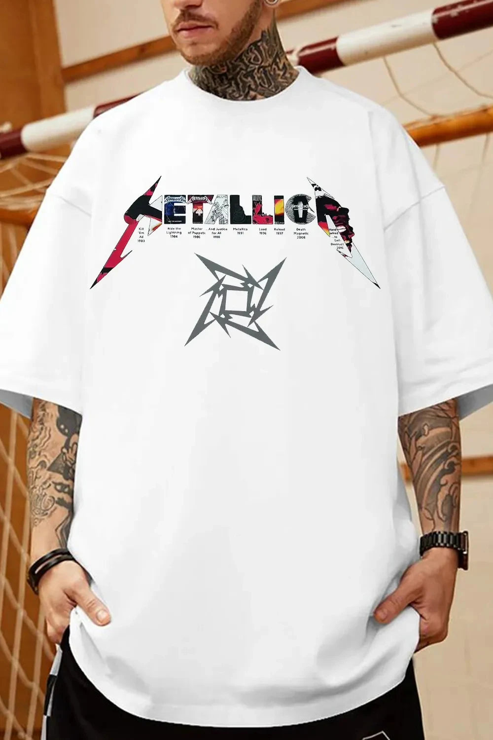 Metallica Rock Band Graphic T-Shirt — 100% Cotton Streetwear Tee for Men & Women