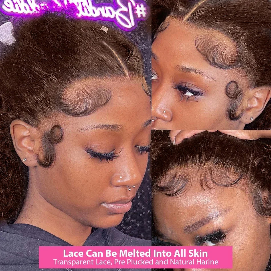 Chocolate Brown Curly Lace Front Wig | 13x4 13x6 HD Lace Brazilian Deep Wave Colored Glueless Human Hair for Women