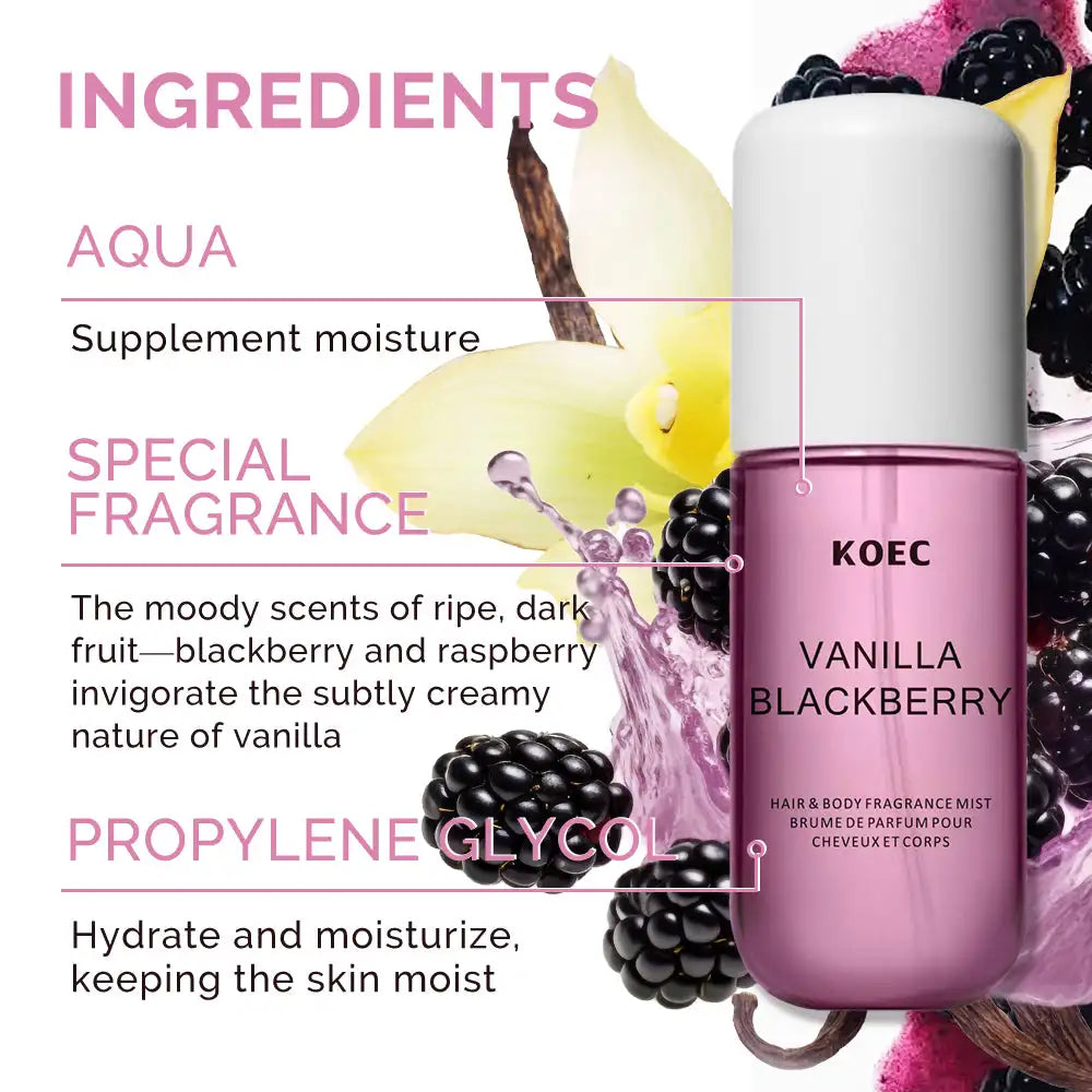 Vanilla Blackberry Hair & Body Fragrance Mist 50ml