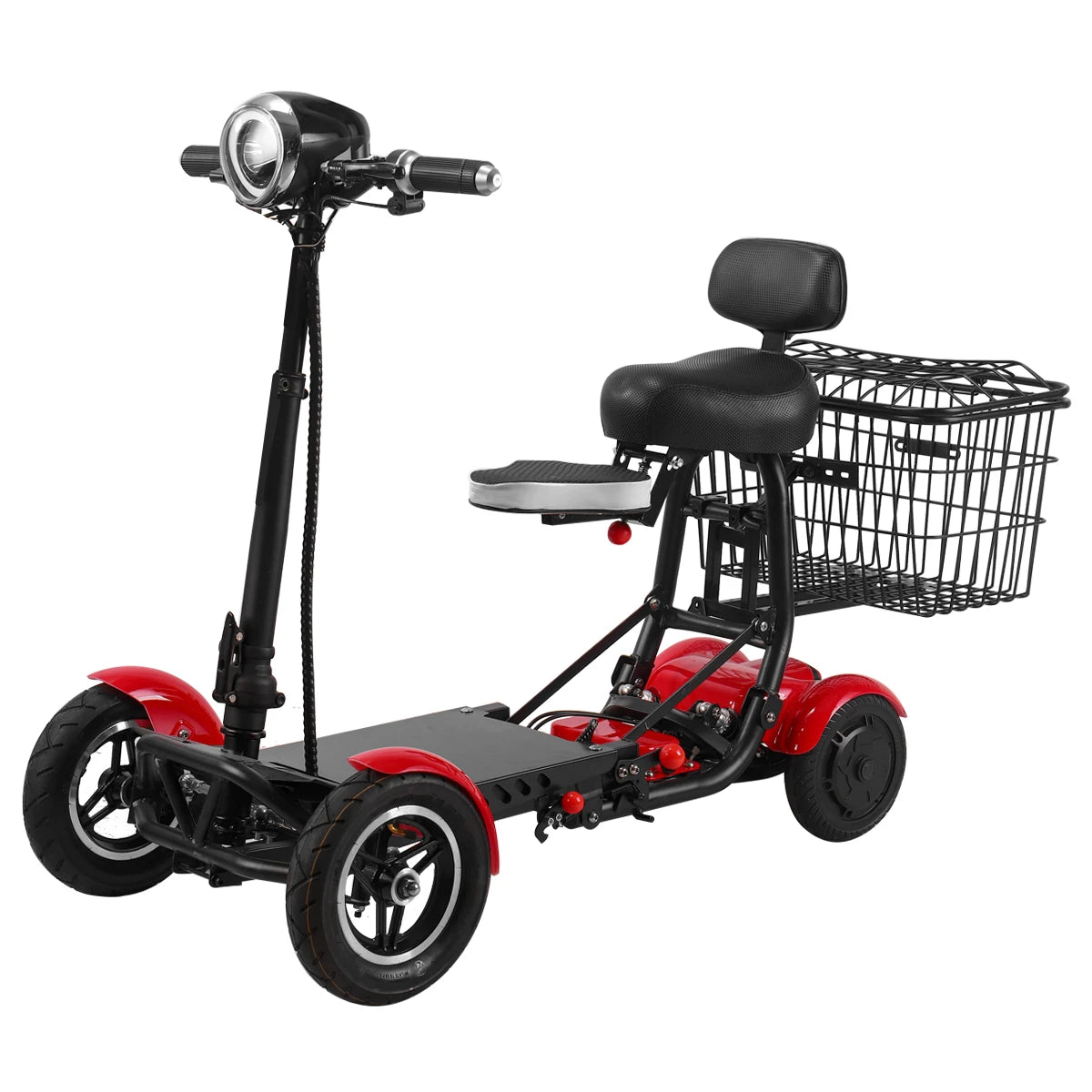 4-Wheel Mobility Scooter for Seniors, Foldable Electric Travel Scooter