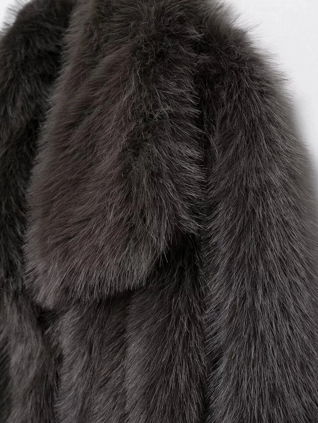 Women's Oversized Faux Fur Jacket – Single-Breasted Elegant Warm Coat