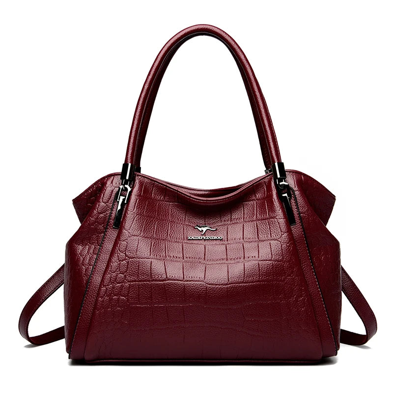 Luxury PU Casual Tote Shoulder Bag – Rivet & Sequin Designer Crossbody Handbag for Women