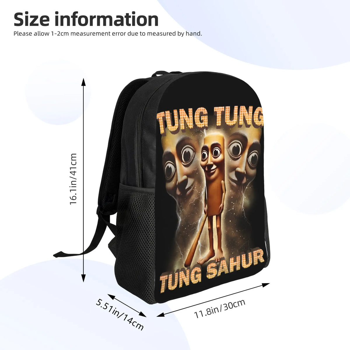 Tung Tung Tung Sahur Backpack – Unisex Meme Daypack