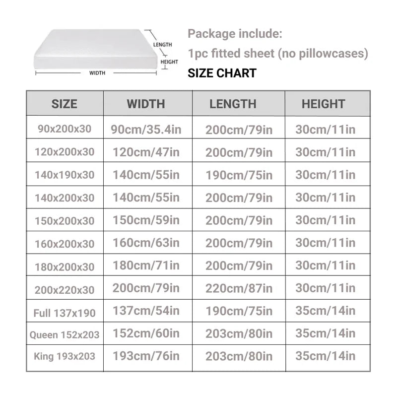 Waterproof Fitted Mattress Cover – Breathable Mattress Protector, Gray & White, Multiple Sizes