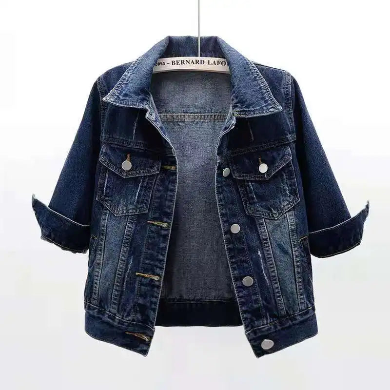 Women's Denim Jacket – Short Casual Jean Coat in Pink, White, Light Blue & Lavender