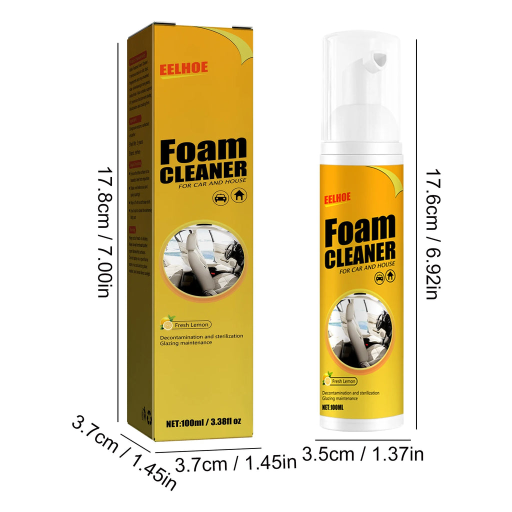 Multi-Purpose Foam Cleaning Spray – Car Interior & Home Surface Cleaner Maintenance Wash