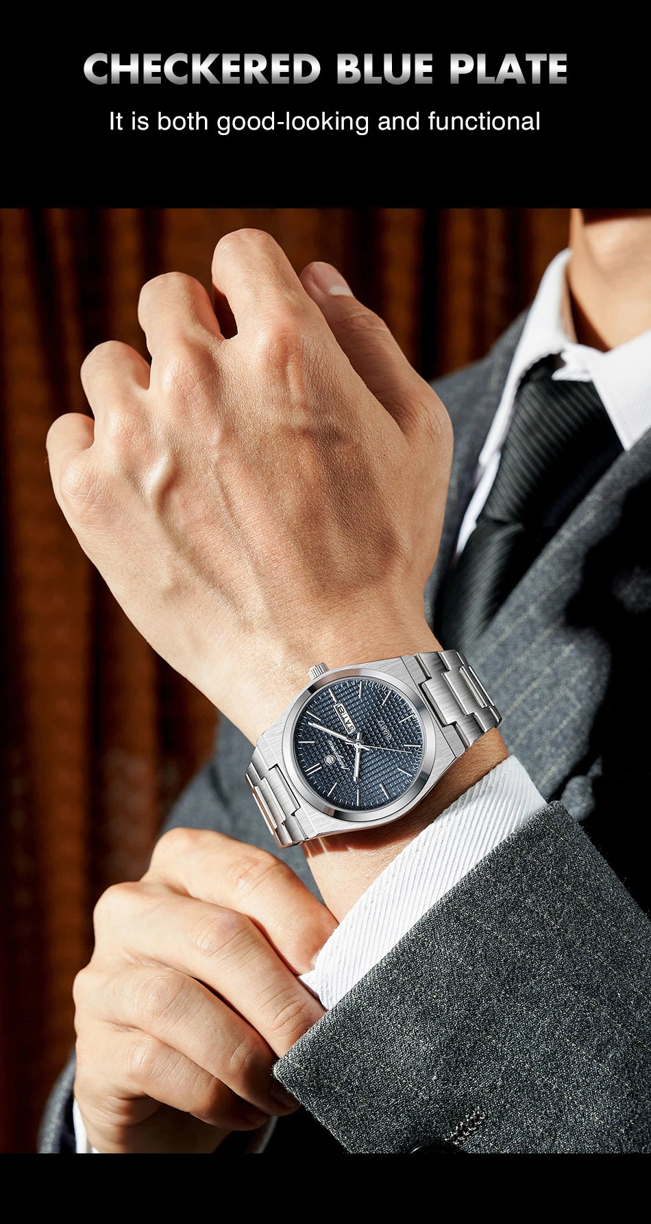 PAAZOMU Men's Luxury Waterproof Quartz Watch | Luminous Date Week Stainless Steel Sport Wristwatch