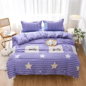 Plaid Print Duvet Cover – Lightweight Polyester-Cotton Bedding Bag, 24 Colors & 3 Sizes