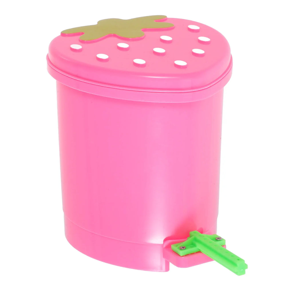 Pink Strawberry Mini Pedal Trash Can