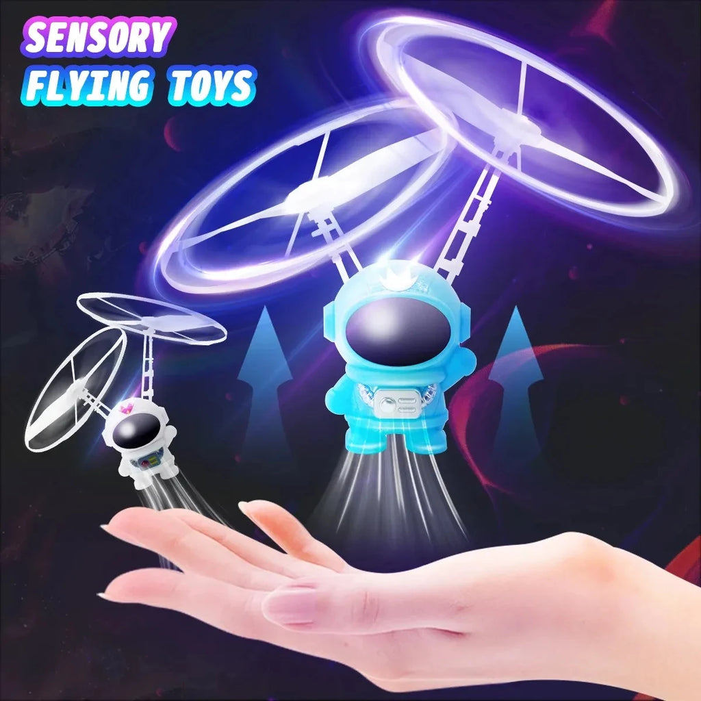 Photoluminescent Astronaut Gyro Flyer – Levitating Tether Retrieval Spacecraft Sensory Toy