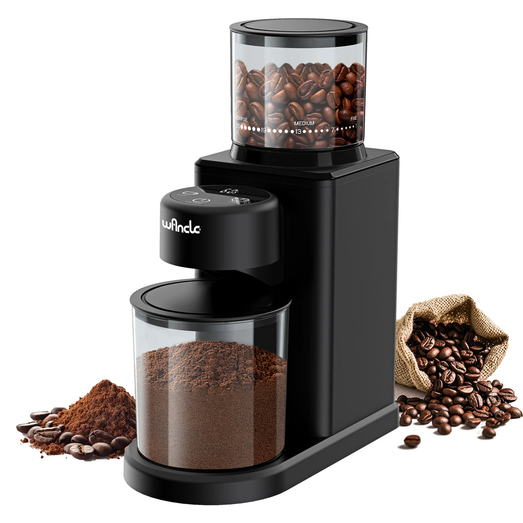 Electric Conical Burr Coffee Grinder – Touchscreen, 25 Grind Settings for Espresso, Drip & French Press