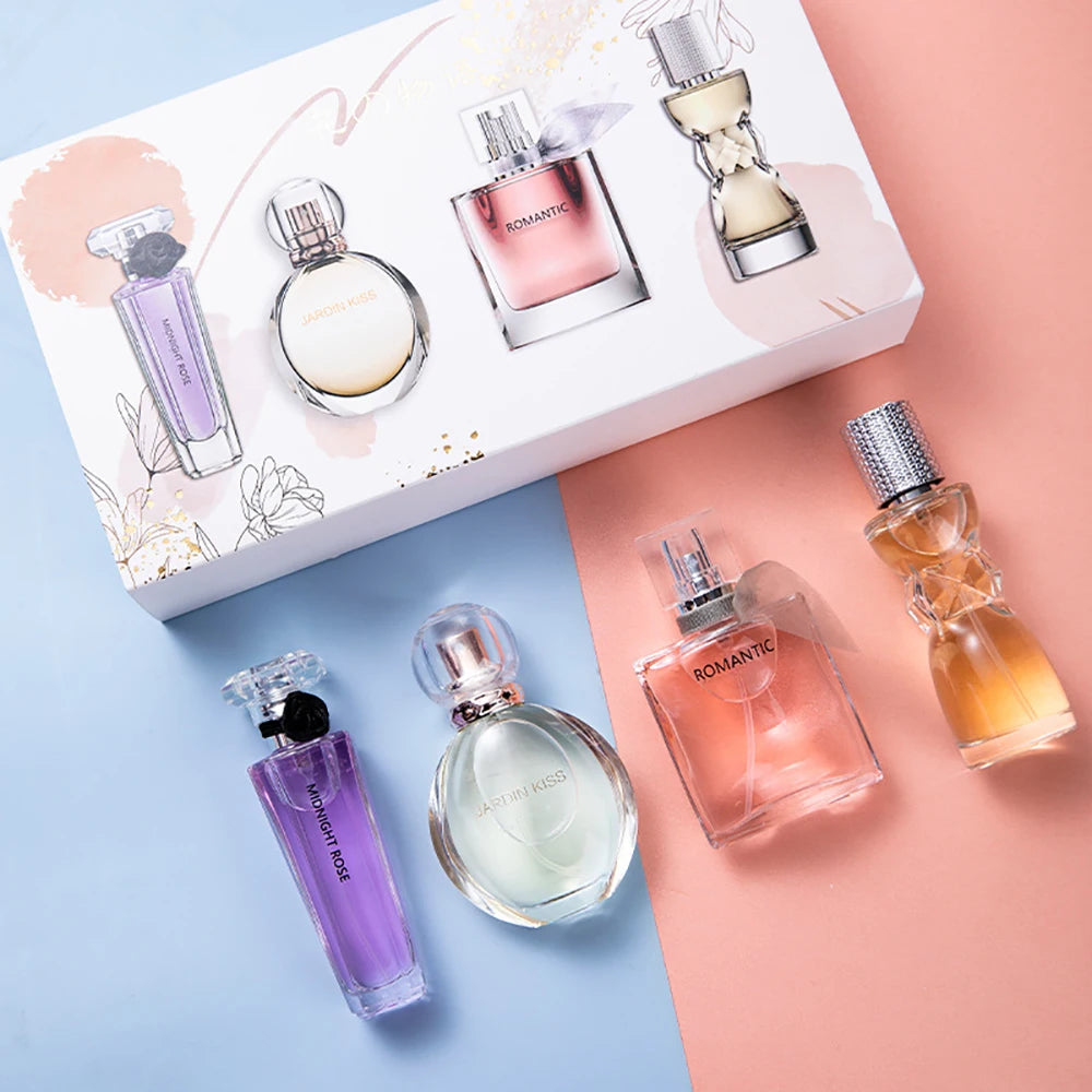 Women’s Floral Pheromone Fragrance Gift Box Set 105ml – 4-Piece Feminine Charm Spray Collection