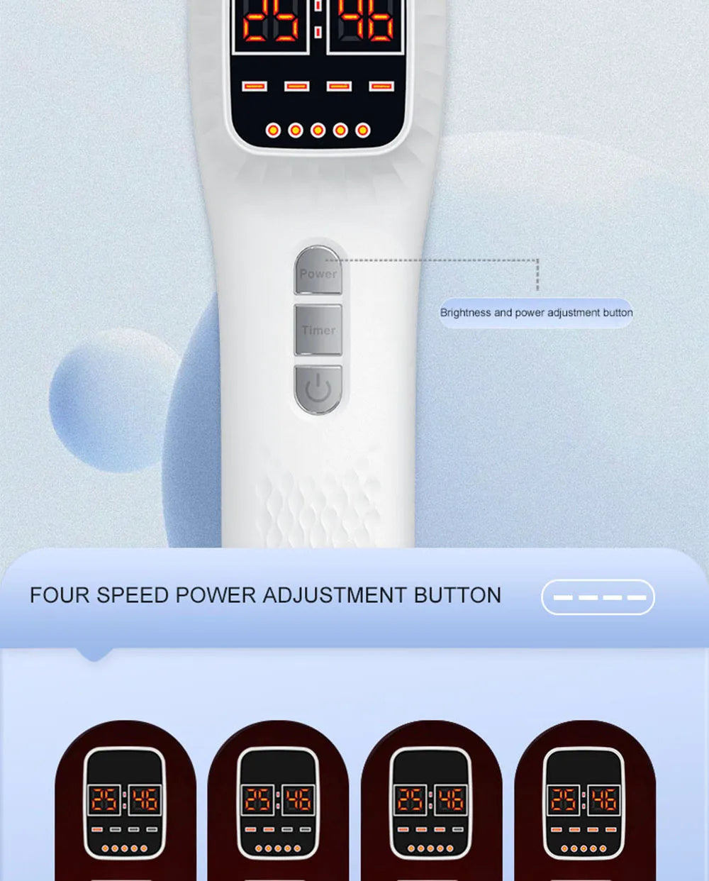 Handheld Red Light & Infrared Therapy Device – 650nm + 808nm Face & Body Skin Rejuvenation