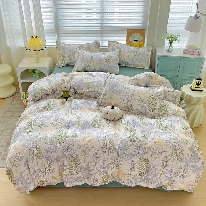 Microfiber Reactive Print Bedding Set – Duvet Cover, Flat Sheet & Pillowcases, 16 Patterns & 5 Sizes