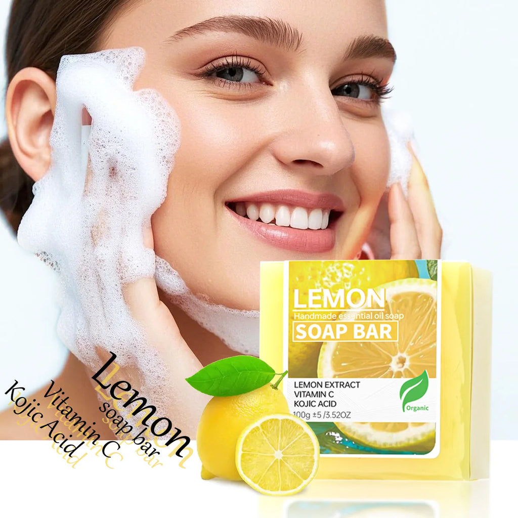 Lemon Vitamin C Brightening Soap Bar – Quercetin & Essential Oil Deep Cleansing Bar