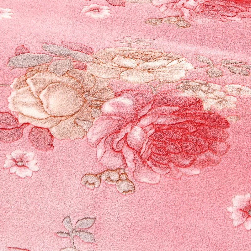 Floral Fleece Blanket – Warm Travel Shawl & Sofa Nap Blanket, Pet-Friendly, 70x100cm