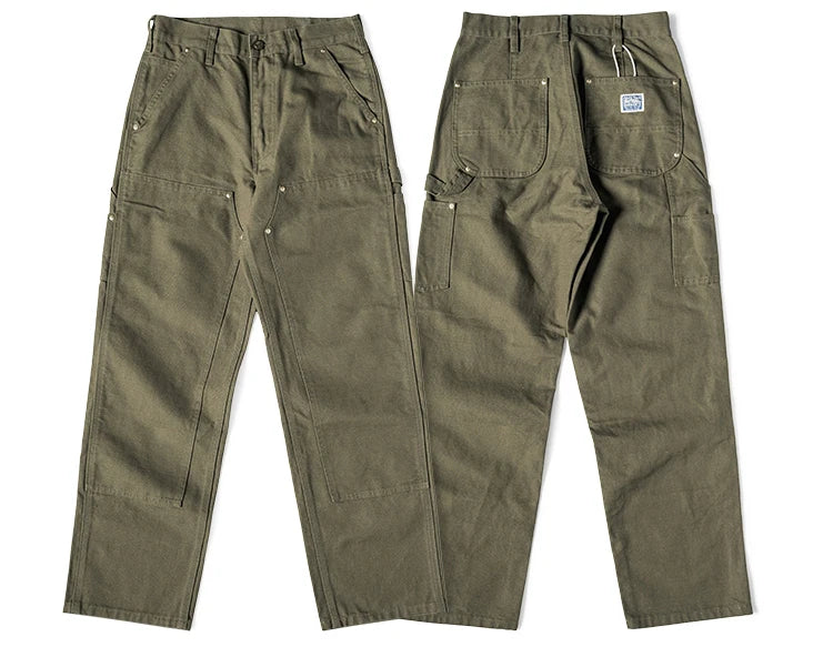 Double Knee Canvas Work Pants – Men's Heavyweight Cotton Carpenter Pants