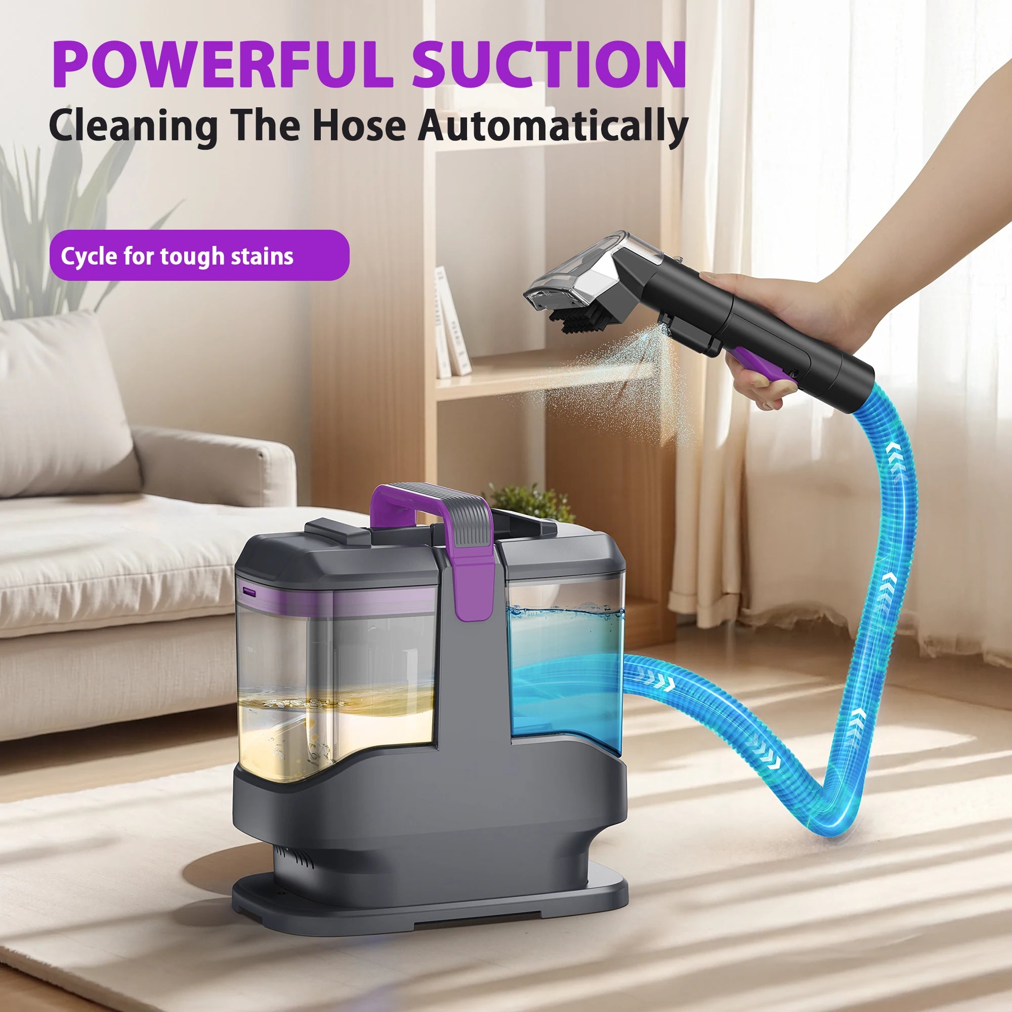 YISORA C9 Portable Carpet & Upholstery Cleaner — 15Kpa 13.5ft Corded Spot Cleaner for Carpet, Sofa & Car Seat