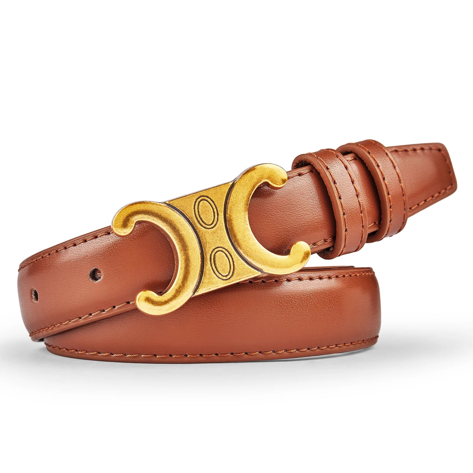 Double C Designer Fashion Belt — Versatile Waist Belt for Dresses & Jeans