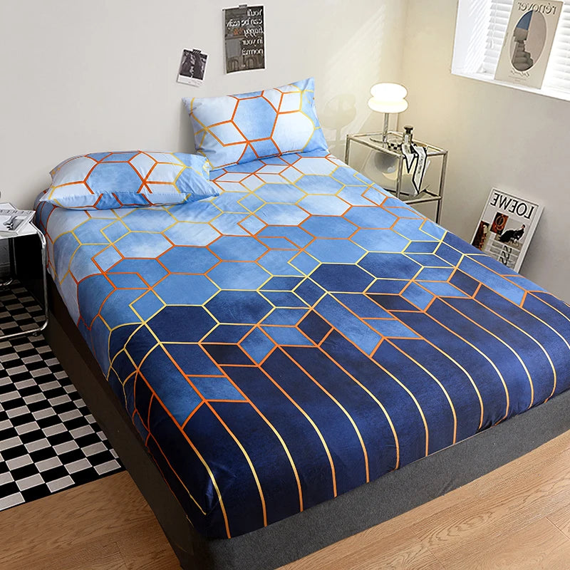Printed Fitted Bedsheet – Super Soft Mattress Protector, Queen & King, No Pillowcase