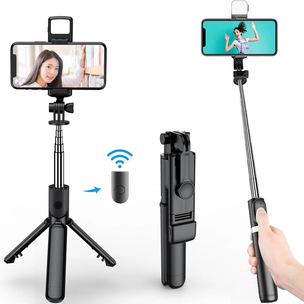 3-in-1 Bluetooth Selfie Stick Tripod with LED Fill Light & Remote Shutter