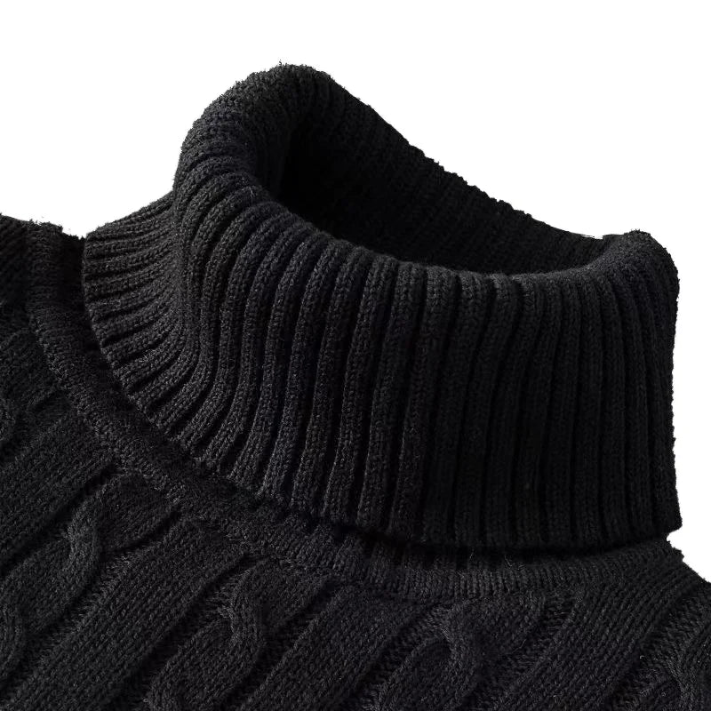 Men's Turtleneck Knitted Sweater — Classic Winter Knitwear