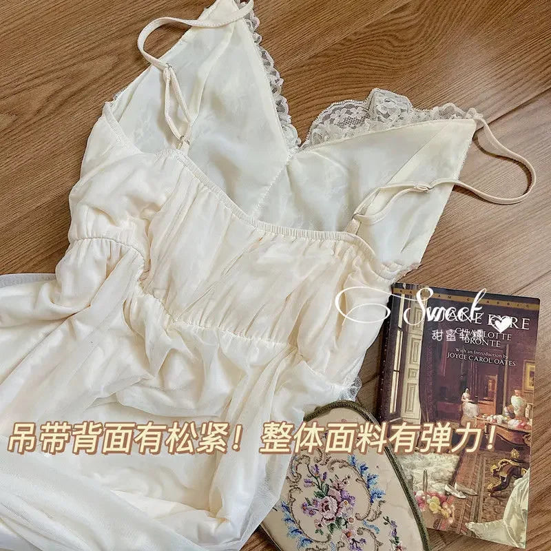 Women's Vintage Court Style Tulle Princess Nightgown | Fairytale Robe Sleepwear