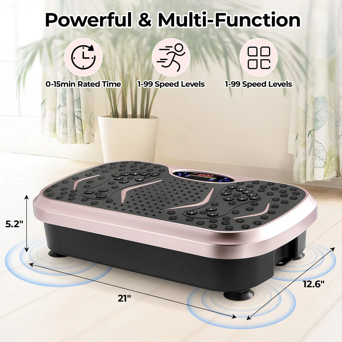 Vibration Plate Exercise Machine – Whole Body Workout Platform with Loop Bands for Home Training
