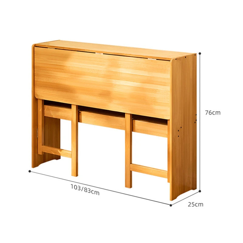Foldable Bamboo Computer Desk — Student Writing Workbench, Bedroom & Bedside Use, 83cm & 103cm