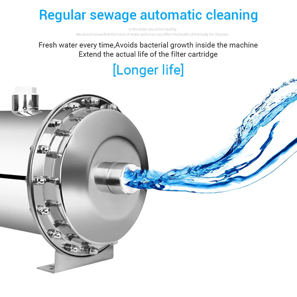3000L Home Water Purifier — Stainless Steel PVDF Ultrafiltration, Washable & Direct-Drinking