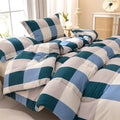 Plaid Yarn-Dyed Flannel Fleece Comforter – Thick Winter Blanket in 7 Colors, 3 Sizes