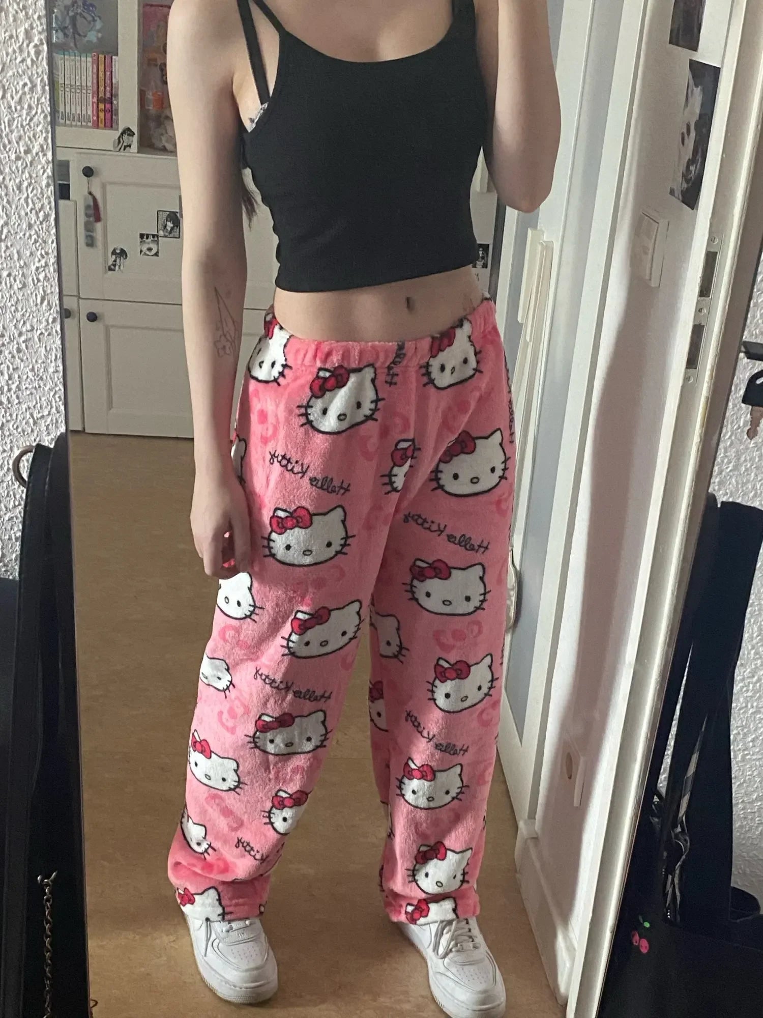 Y2K Hello Kitty Anime Couples Pajamas | Cartoon Casual Homewear Trousers Set