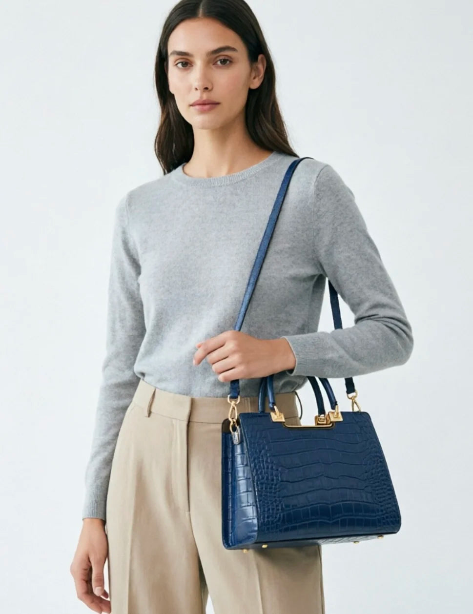 Genuine Cow Leather Tote Shoulder Bag – Handmade Luxury Handbag for Women