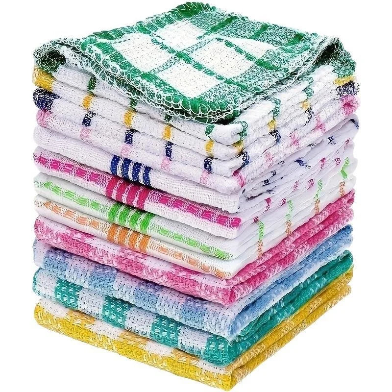 Soft Absorbent Kitchen Cleaning Cloths 10-Pack – Reusable Polyester Dish Cloths for Home & Kitchen