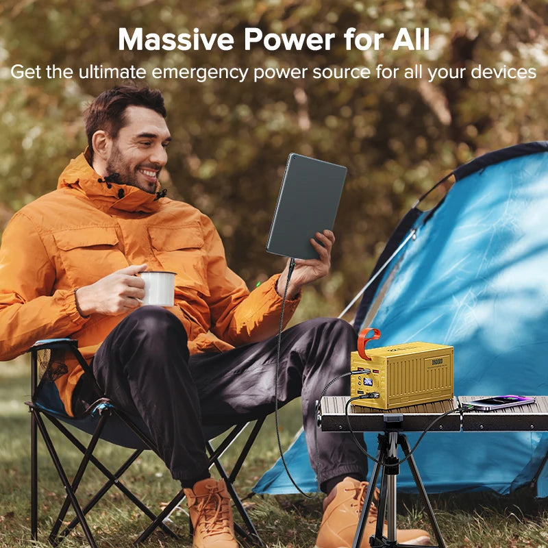 QOOVI 60000mAh Power Bank – 22.5W PD & QC 3.0 Fast Charging Portable Power Station for iPhone & Android