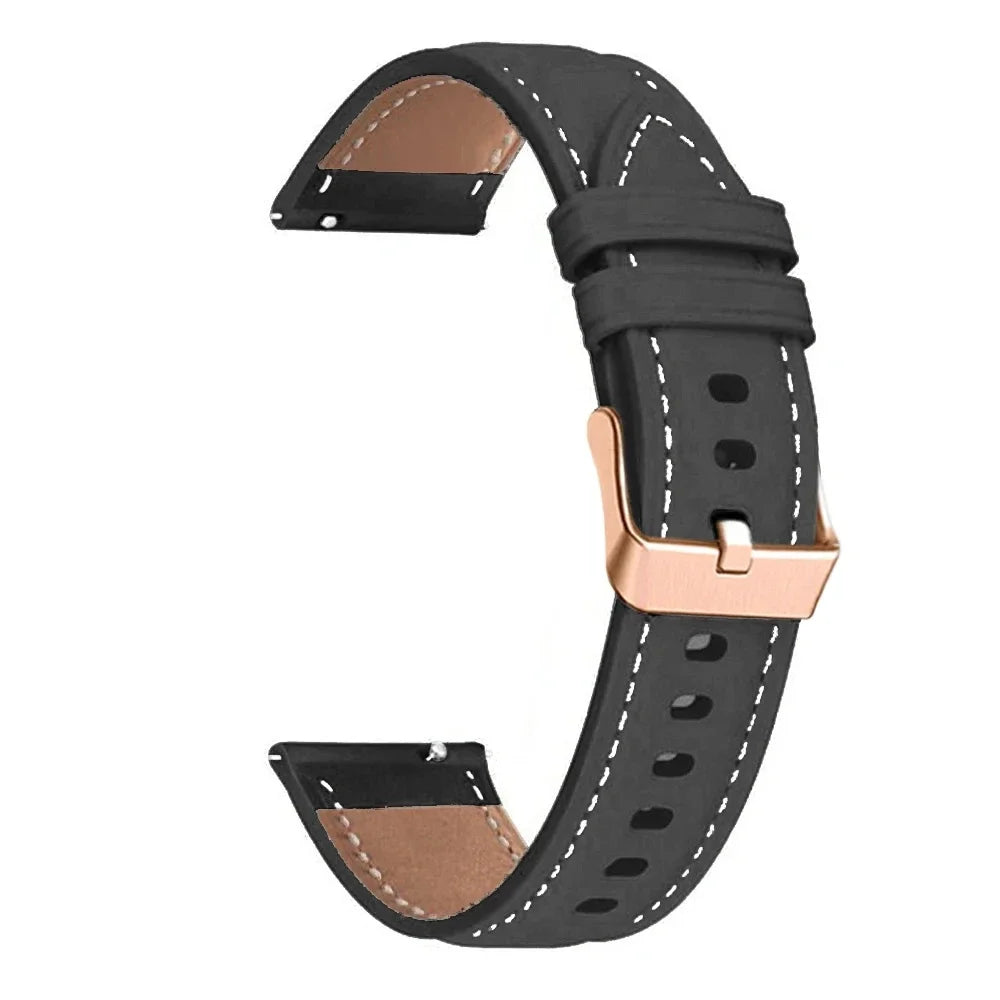 Leather & Silicone Watch Band for Huawei Watch GT 4/5 41mm & GT 5 Pro 42mm | 18mm Quick Release Strap