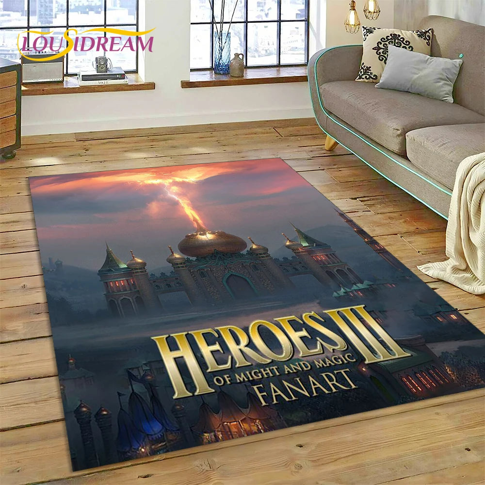 Heroes of Might & Magic Retro Gaming Rug – Non-Slip Floor Mat for Living Room, Bedroom & Sofa, 27 Designs & 9 Sizes