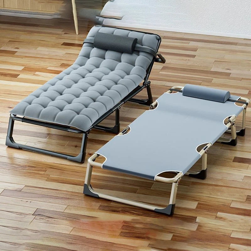 GIANXI Summer Camp Bed Folding Chair Office Nap Bed Recliner Napping Appliance Accompanying Bed Folding Bed With Cushion