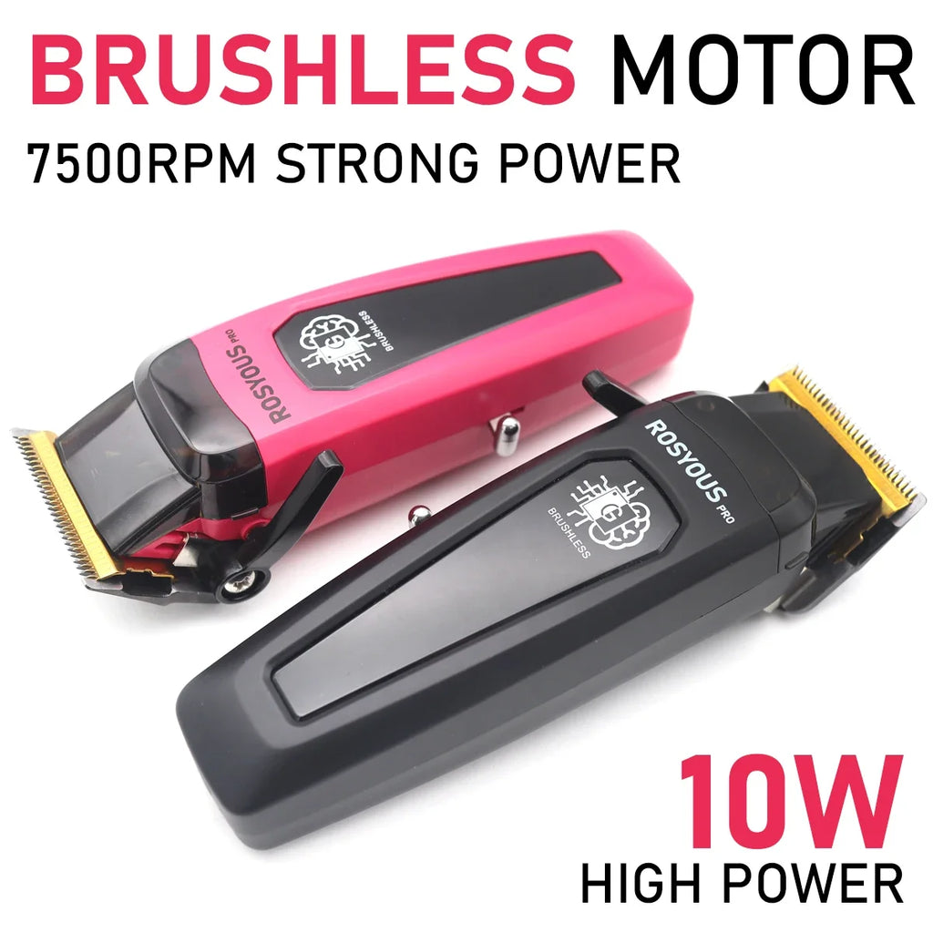 ROSYOUS Professional Brushless Hair Clipper – DLC Blade, LED Display, Base Charger, 240-Min Runtime