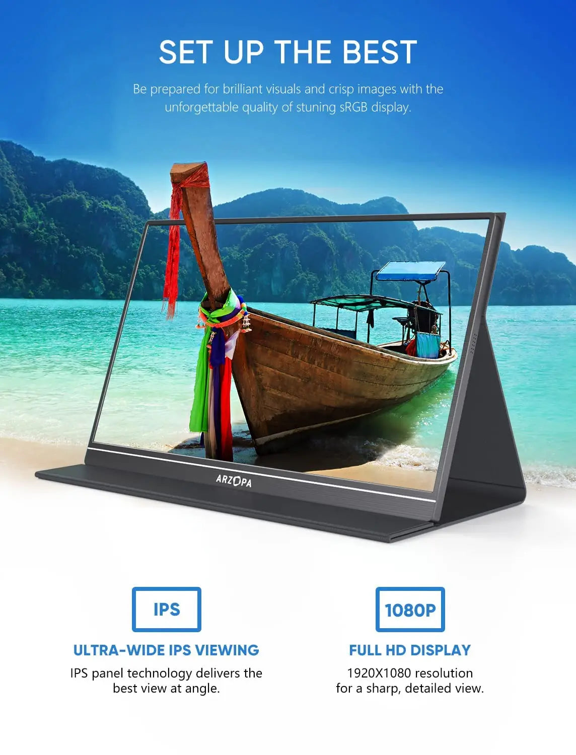 15.6-Inch Portable Monitor – Full HD IPS & Aluminum Housing