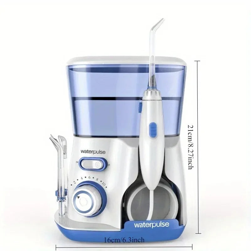 Waterpulse V300 Electric Water Flosser – 800ml Tank, 10 Pressure Settings, 5 Nozzles, Braces & Gum Care