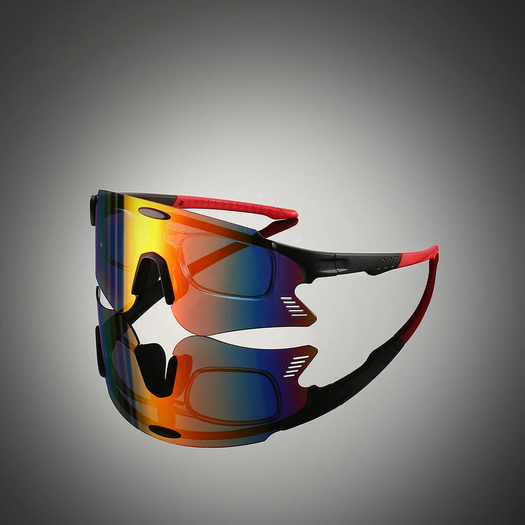 KAMMPT Oversized Sports Cycling Sunglasses | Mirror Anti-UV Windproof Protective Shades for Men & Women