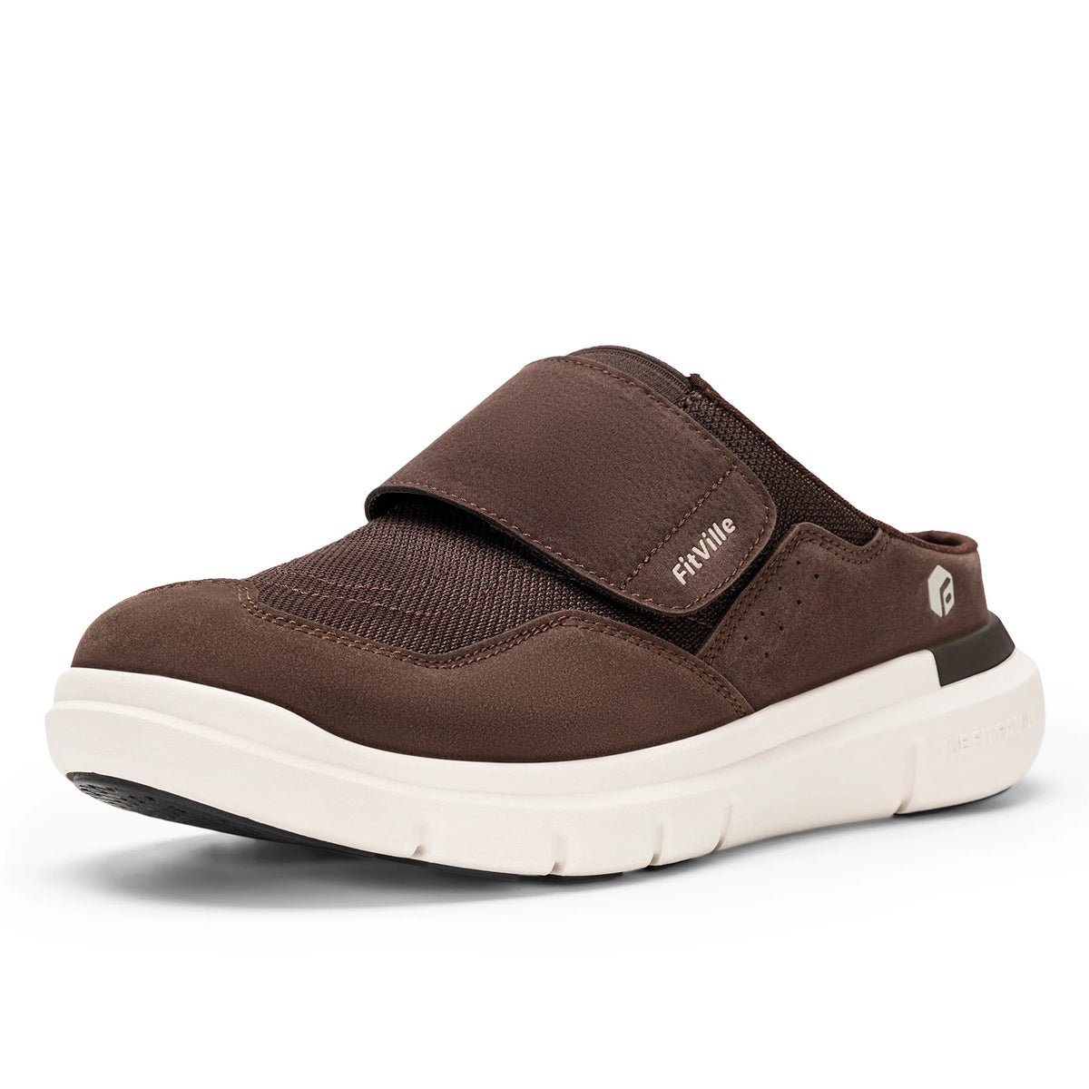 FitVille Men's Diabetic Wide Slippers – Slip-On Casual Walking Shoes with Arch Support for Swollen Feet & Flip Flop Style Comfort