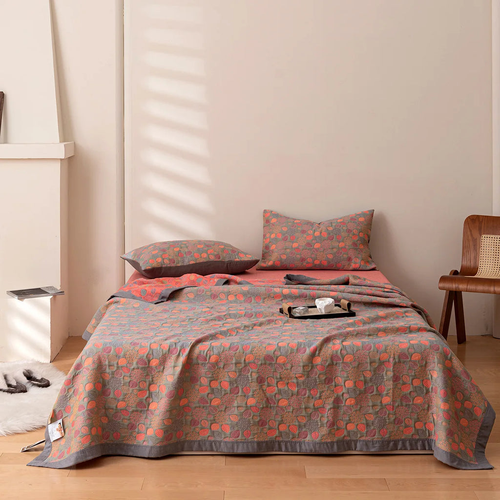 Ethnic Cotton Gauze Bedspread – Decorative King Size Bed Cover Blanket & Quilt, 220x240cm