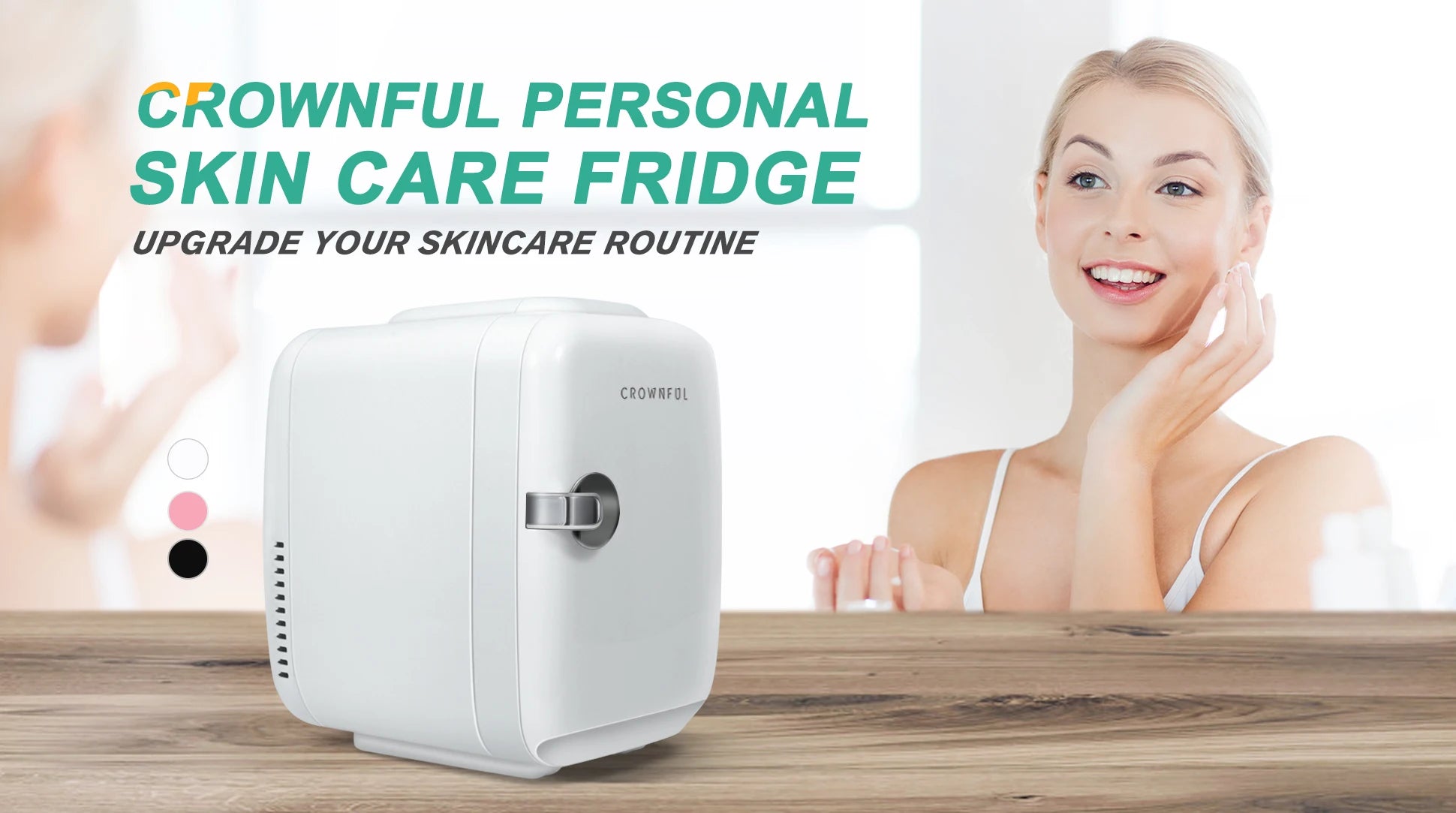Crownful 4L Mini Multifunction Refrigerator — 120V Electric Portable Beauty Cooler & Warmer for Home, Car, Camping & Travel