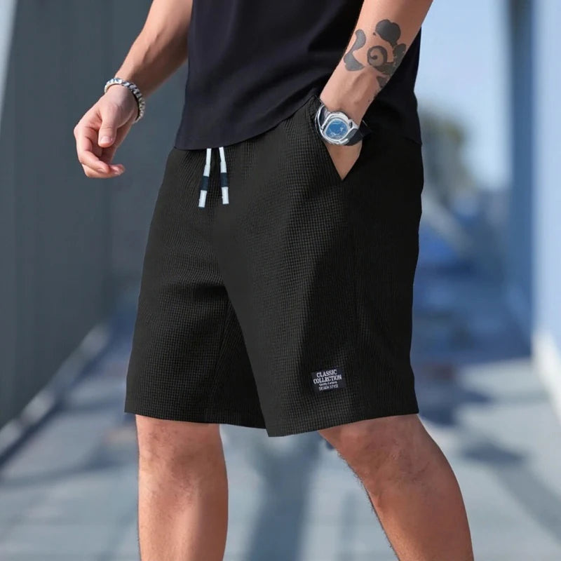 Men's Textured Fabric Casual Beach Shorts — Relaxed Fit Summer Shorts
